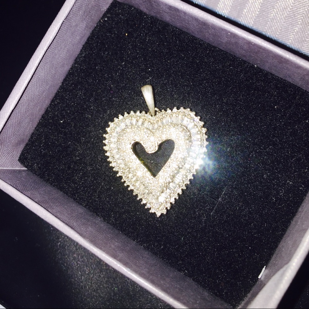 Dazzling Silver Heart Pendant Necklace